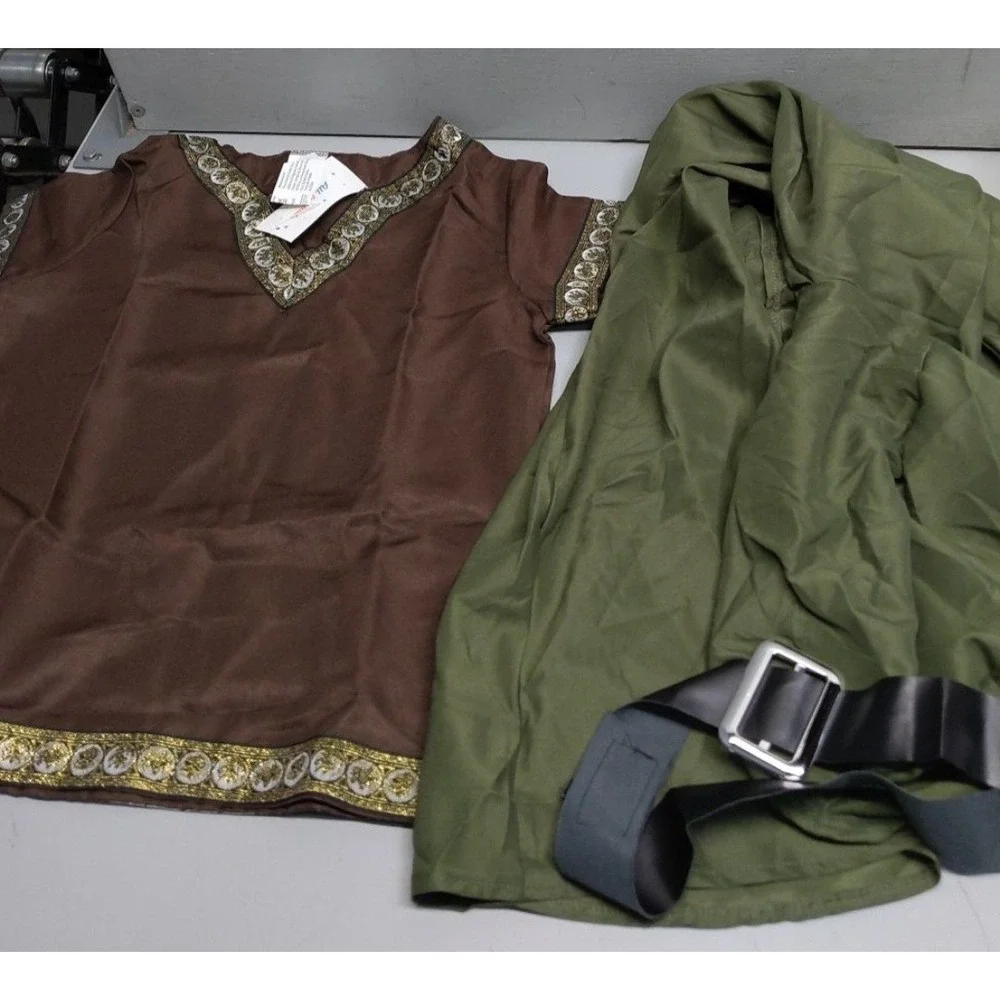 G.C Kids Renaissance Shirt Cloak Belt Medieval Costume Hooded Cape 3-4 Years Cos
